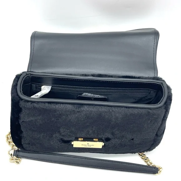 Kate Spade Faux Fur Small Crossbody Bag Black